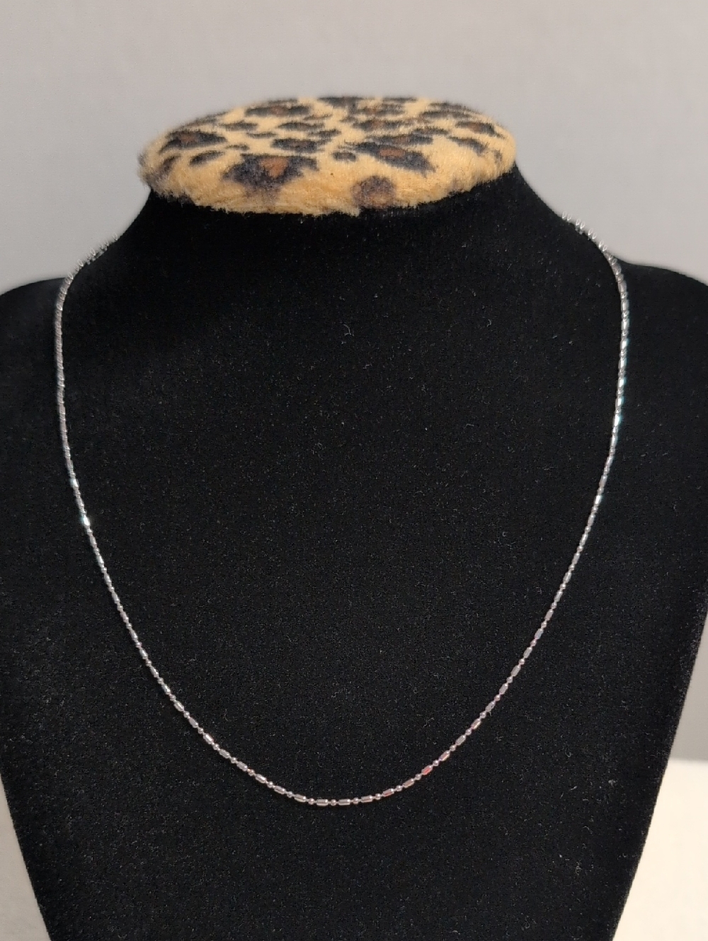 White Gold 18K GP Bead Chain Necklace Unisex
